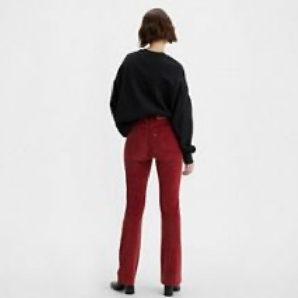 Levi’s 725 High Rise Cord Bootleg Corduroy Pant Red Cords - Picture 4 of 10